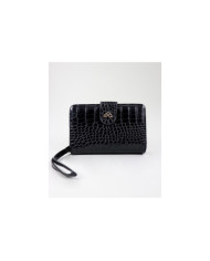Women's Black Wallet with Textures