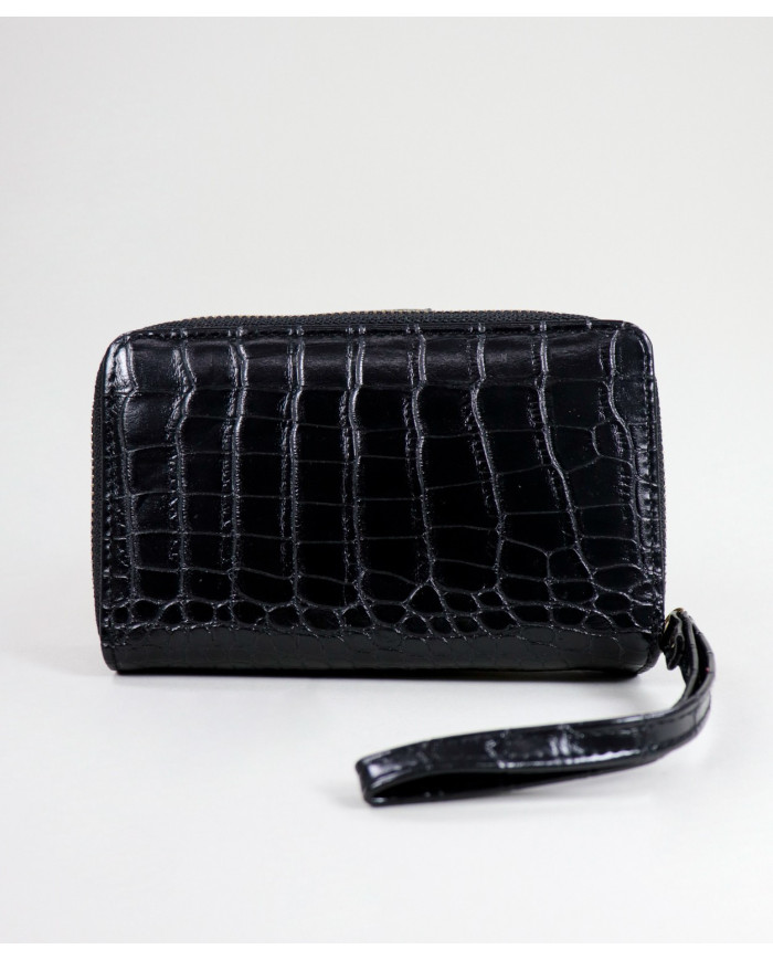 Women's Black Wallet with Textures