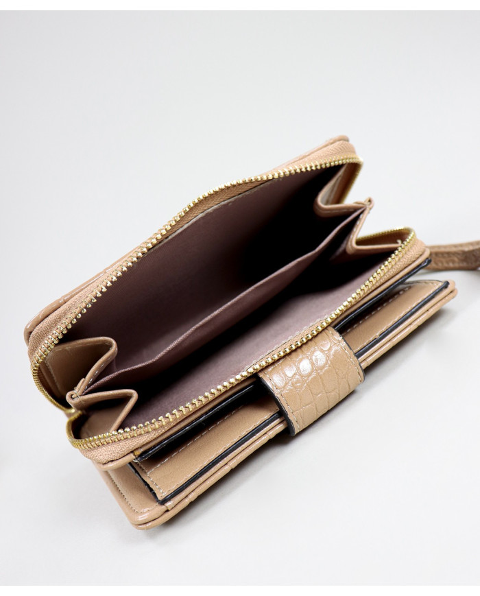 Women's Taupe Wallet with Textures