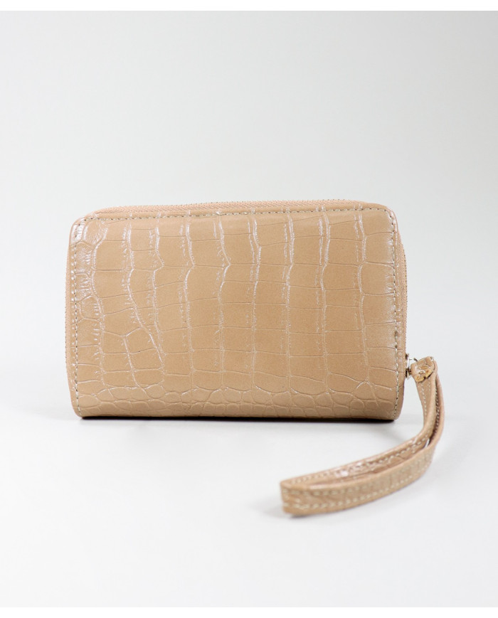 Women's Taupe Wallet with Textures