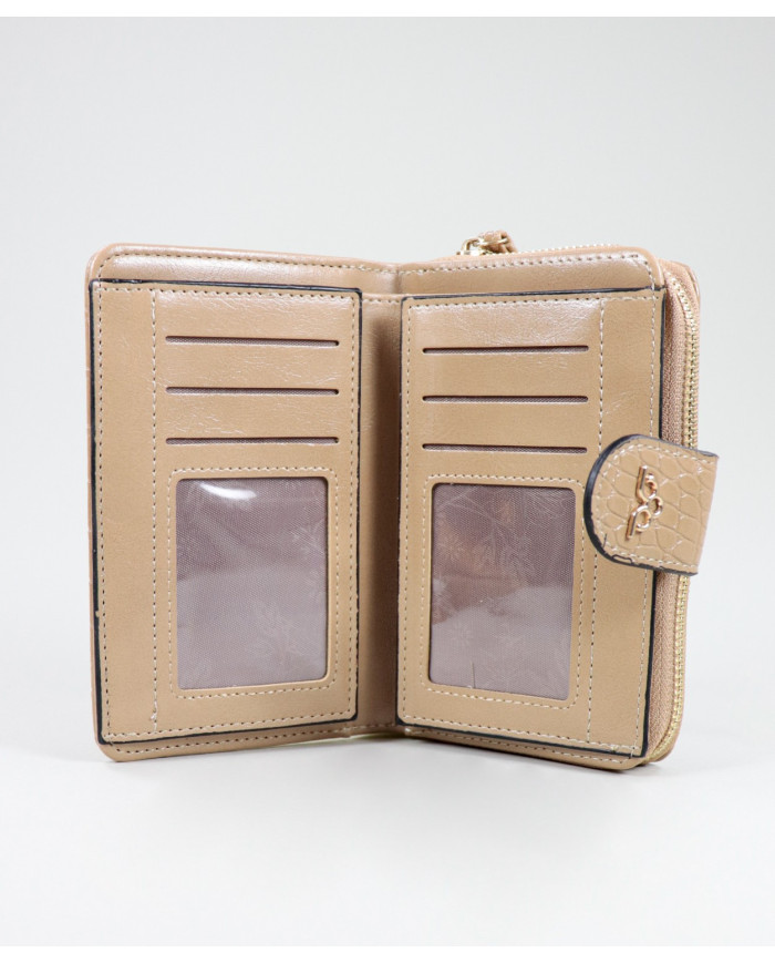 Women's Taupe Wallet with Textures