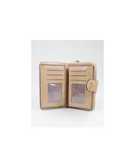 Carteira Taupe Feminina com Texturas