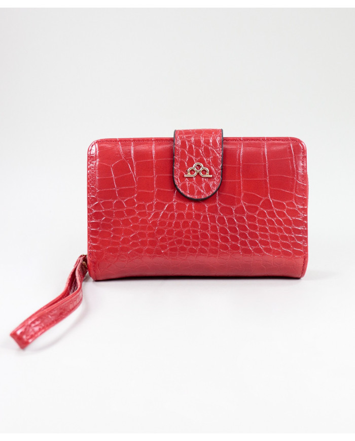 Women's Red Wallet with Textures