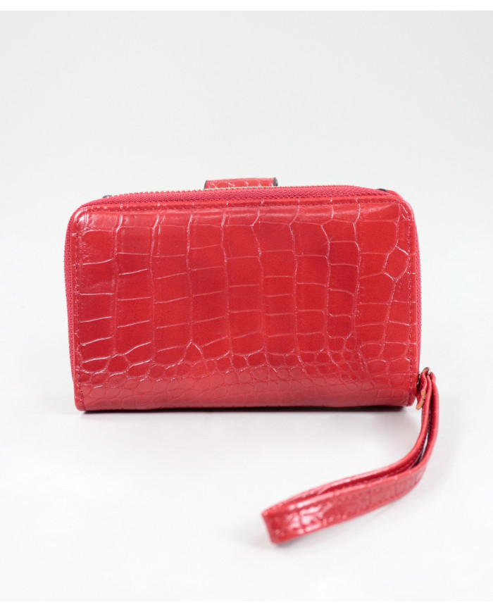 Cartera roja de mujeres con texturas