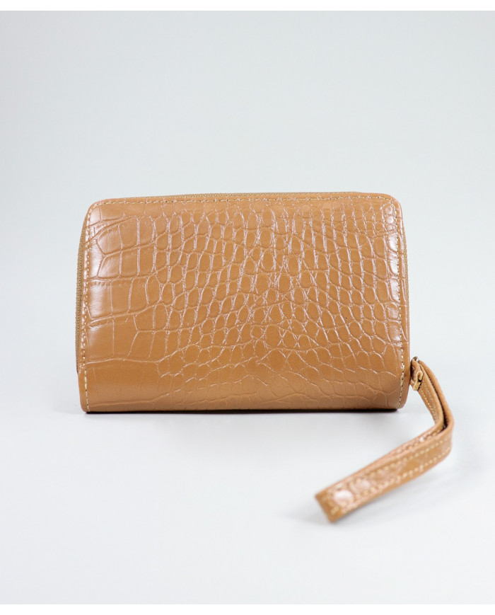 Camel Wallet de mujeres con texturas
