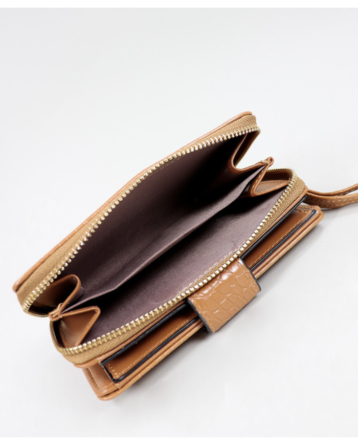 Camel Wallet de mujeres con texturas