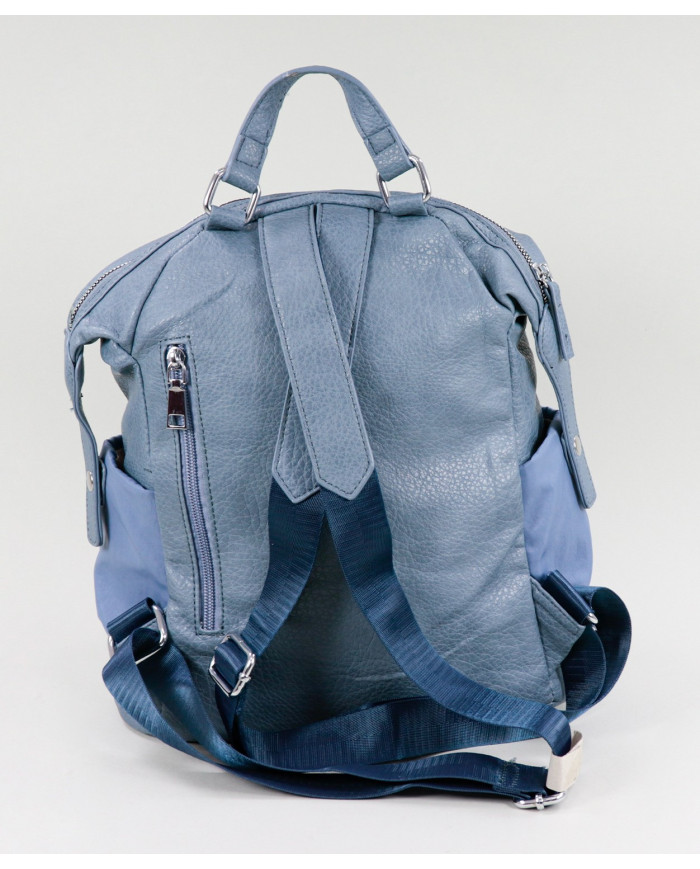 Ladies Blue Backpack with Exterior Pockets
