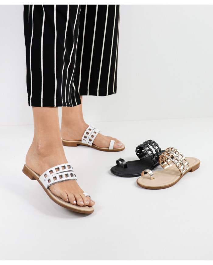 Ms. Ginova Slippers with Strips