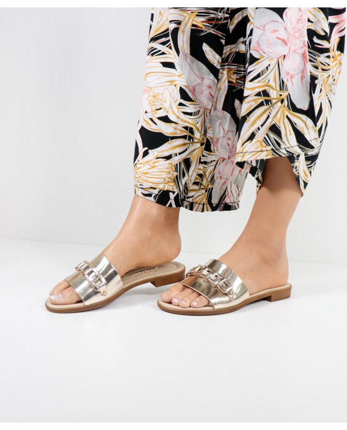 Golden Slippers of Lady Ginova with Strip Decorated