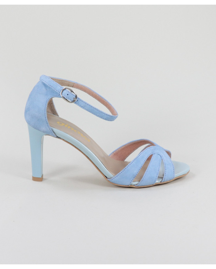Blue Sandals by Mrs. Ginova de Tiras Cruzadas