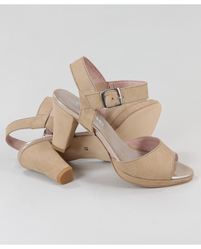 Taupe de Senhora Ginova sandals with Apertar Strip