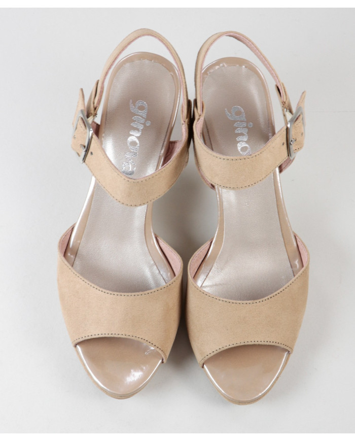 Taupe de Senhora Ginova sandals with Apertar Strip