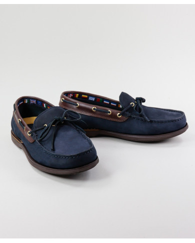 Sapatos de Vela Azuis de Homem Ginova em Pele