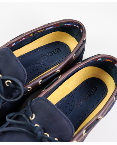 Sapatos de Vela Azuis de Homem Ginova em Pele