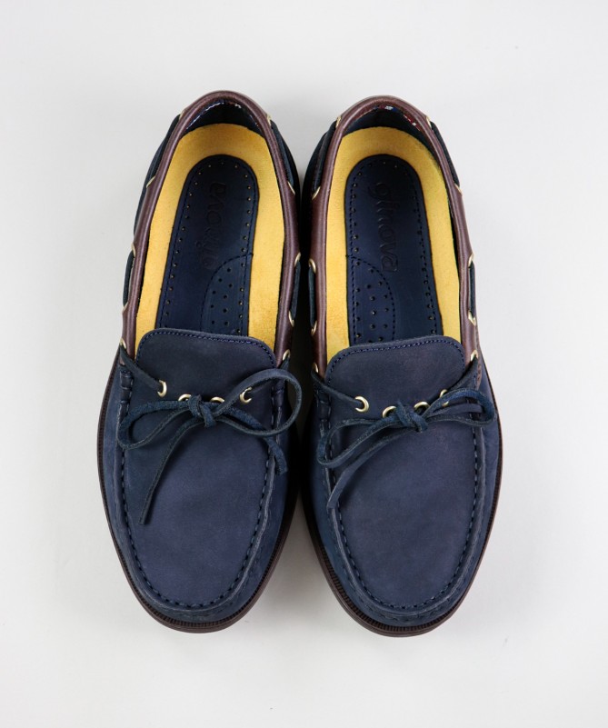 Sapatos de Vela Azuis de Homem Ginova em Pele