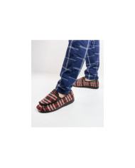 Pantufas Ginova em Xadrez Vermelho com Pelo no Interior de Homem