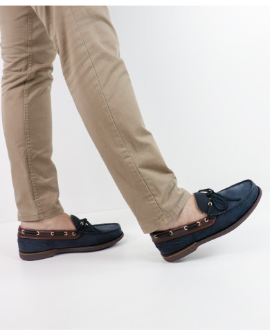 Sapatos Azuis de Vela de Homem Ginova em Pele