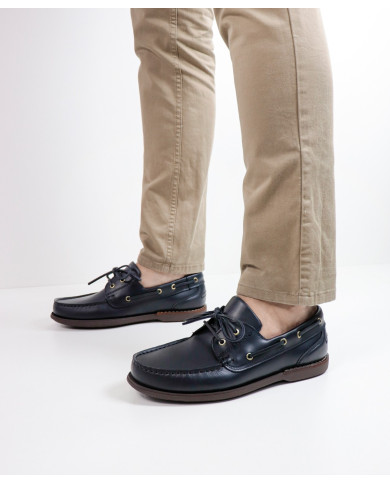 Sapatos de Vela Azuis de Homem Ginova em Pele