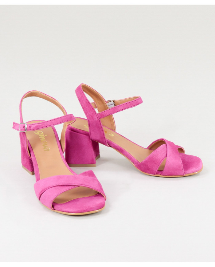 Fuxia de Senhora Ginova sandals with Cross Strip