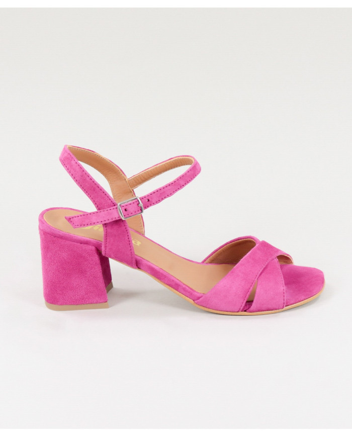 Fuxia de Senhora Ginova sandals with Cross Strip