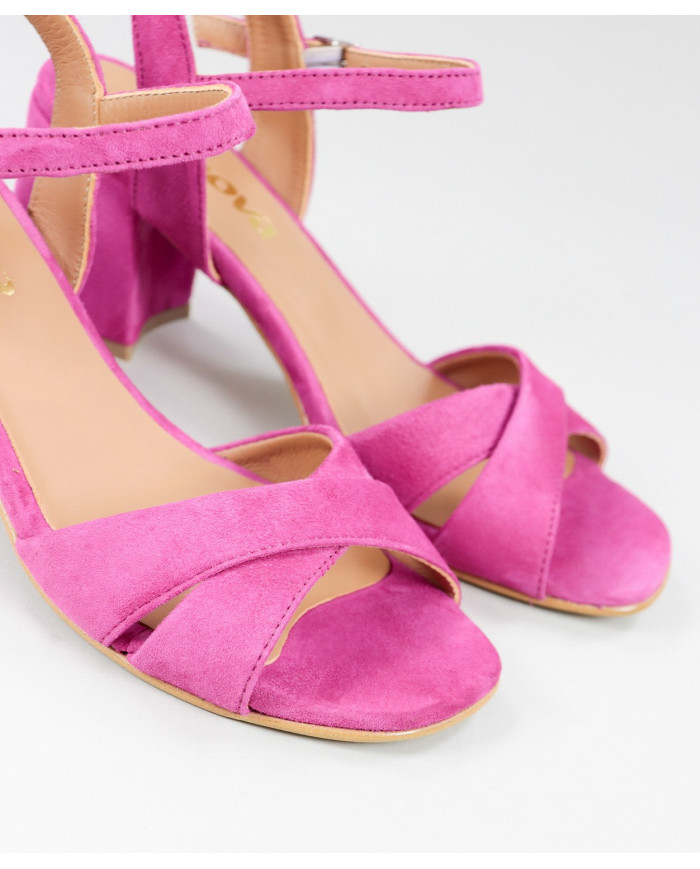 Fuxia de Senhora Ginova sandals with Cross Strip