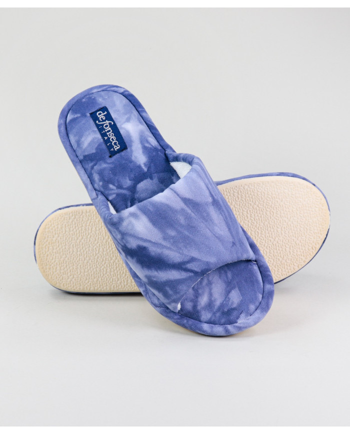 Blue DeFonseca de Senhora Bedroom Slippers Open to the Front