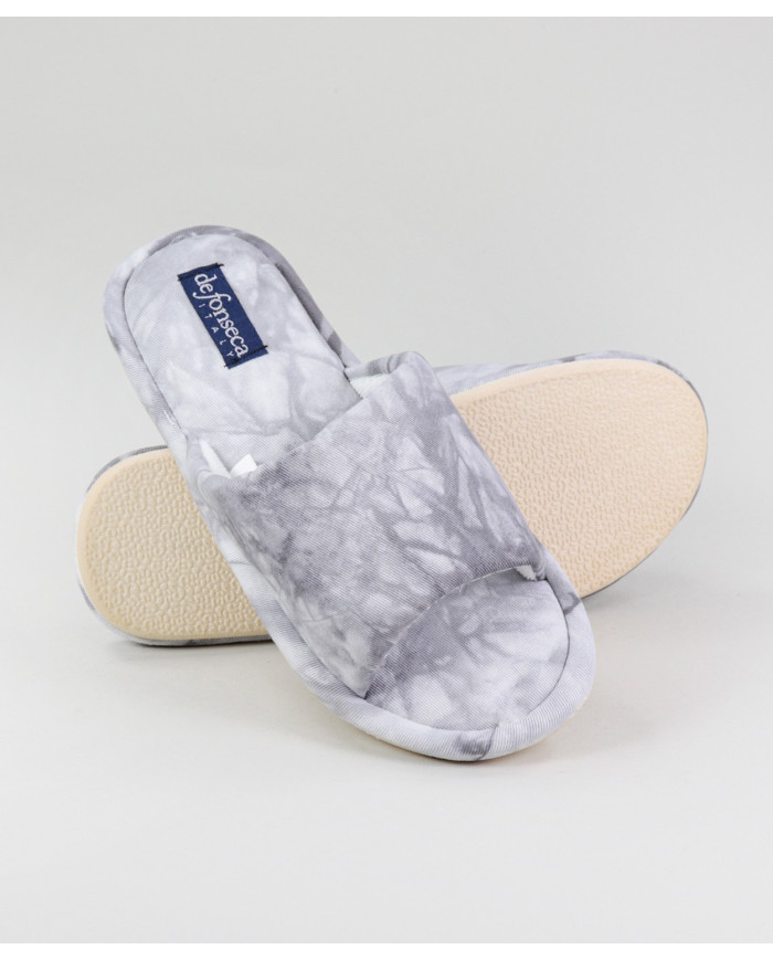 Zapatillas de dormitorio DeFonseca Grey Ladies Abierto al frente