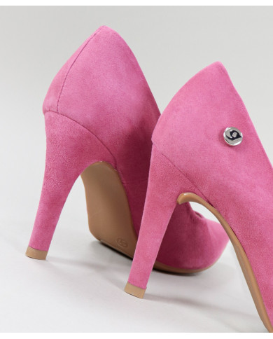 Stilettos Rosa de Senhora Ginova in Camurça