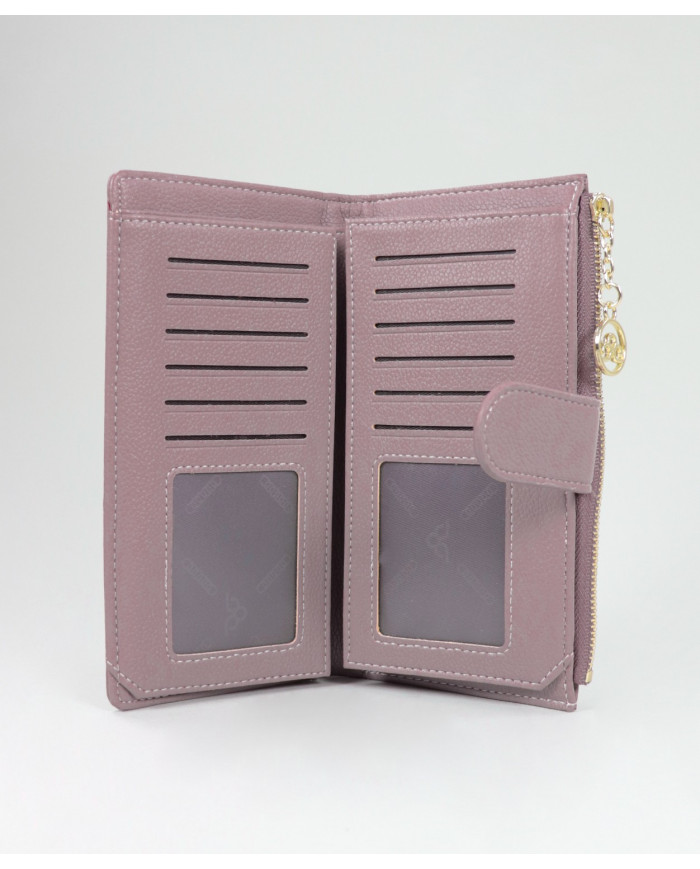 Lady's Old Pink Wallet with Front Clasp
