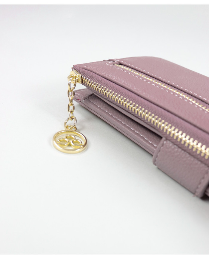 Old Pink Wallet de Lady con cierre frontal