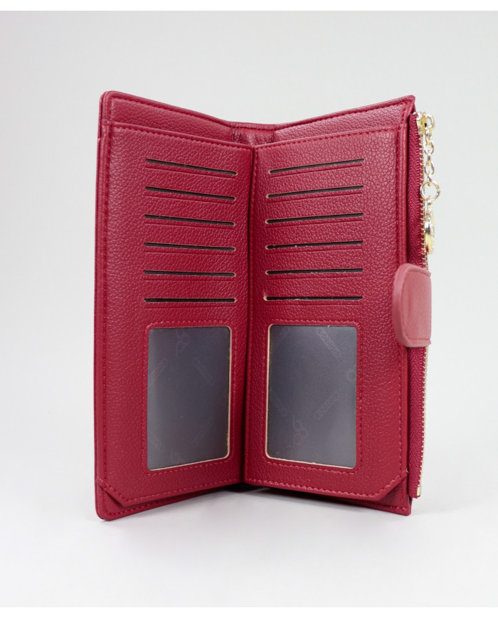 Señoras Red Wallet con Front Clasp