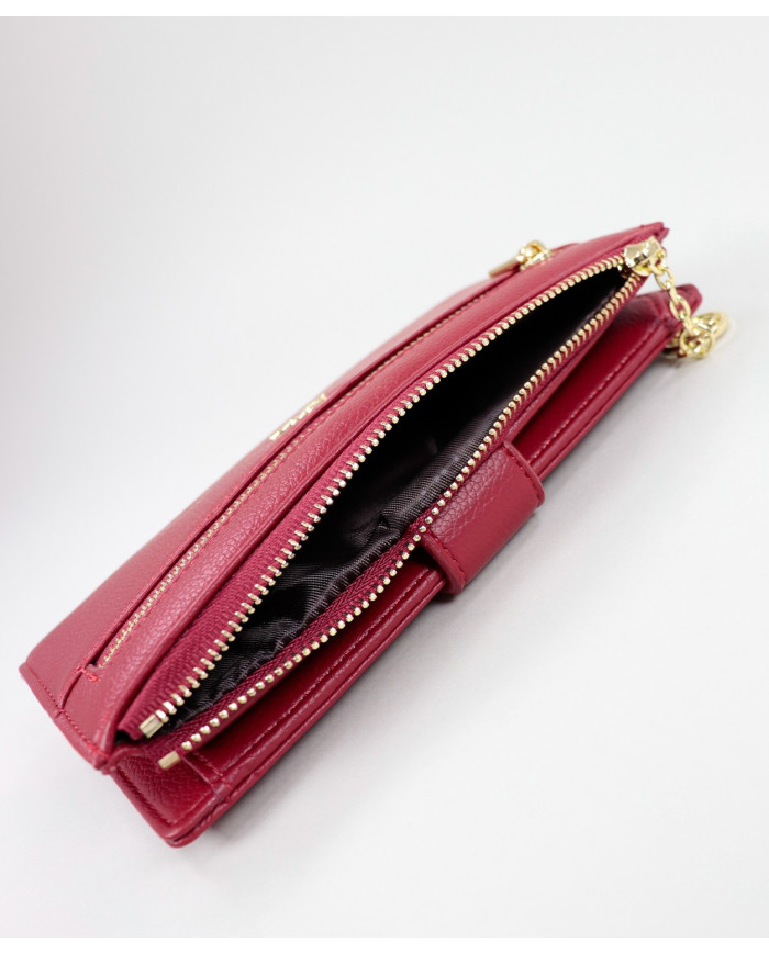 Señoras Red Wallet con Front Clasp