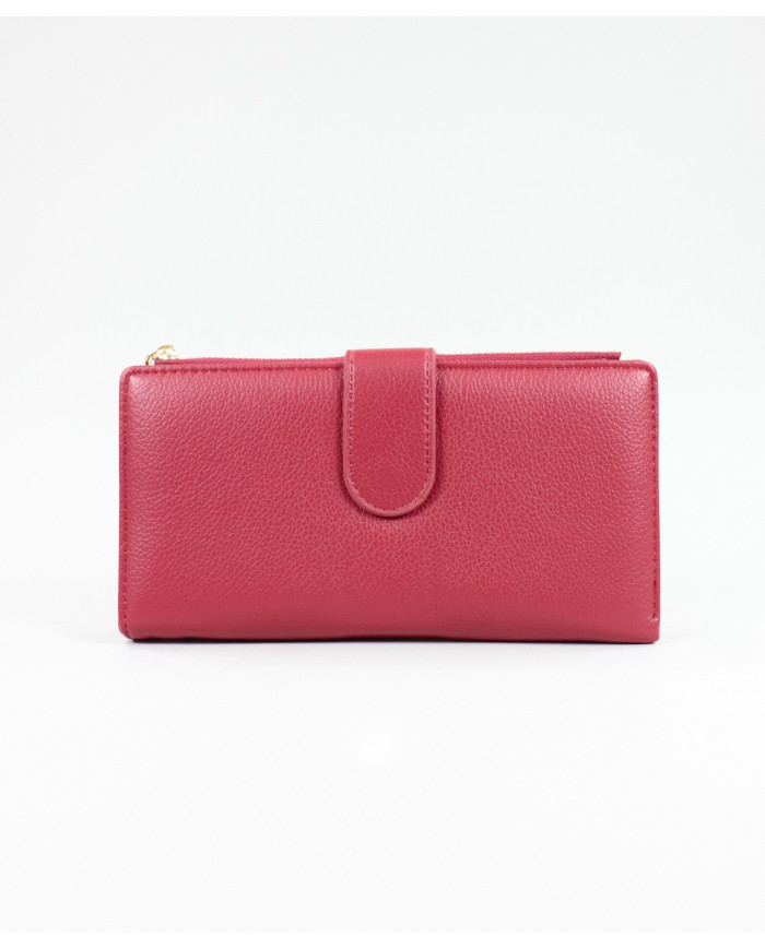 Señoras Red Wallet con Front Clasp