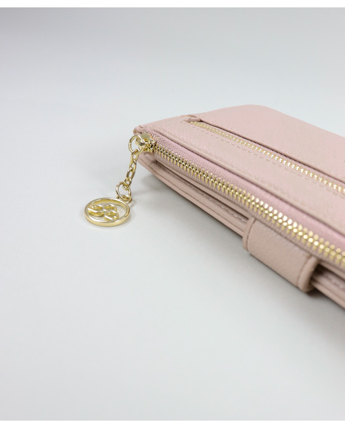 Ladies Pink Wallet with Front Clasp