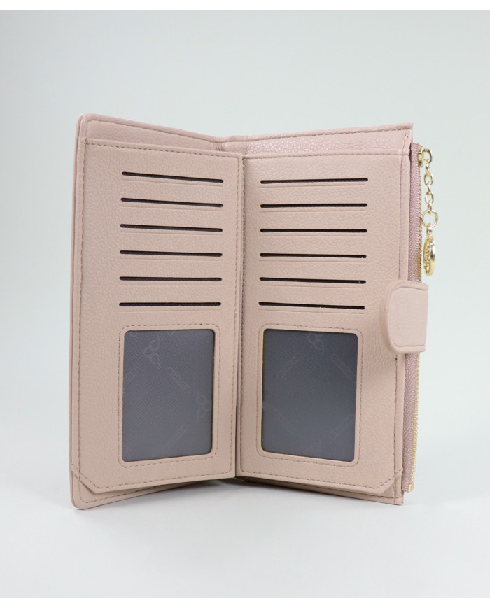 Ladies Pink Wallet with Front Clasp