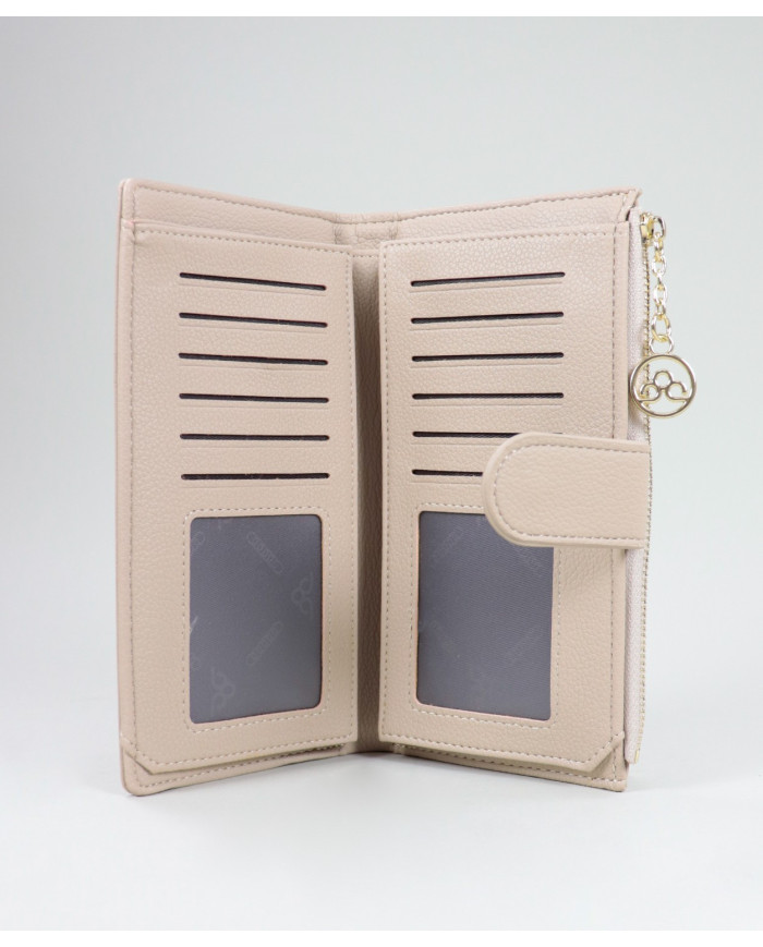 Lady Beige Wallet with Front Clasp