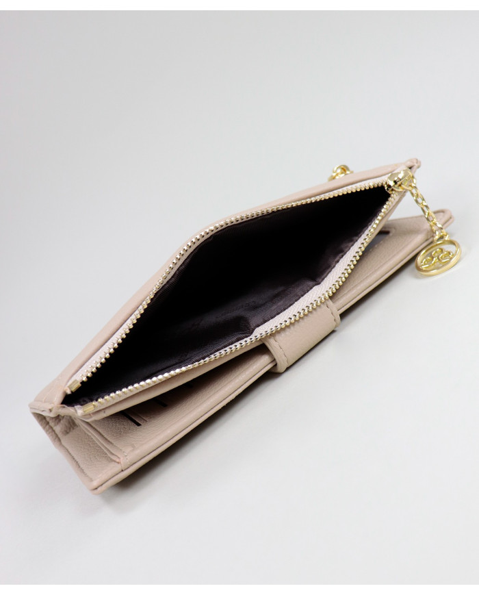 Wallet Lady Beige con cierre frontal