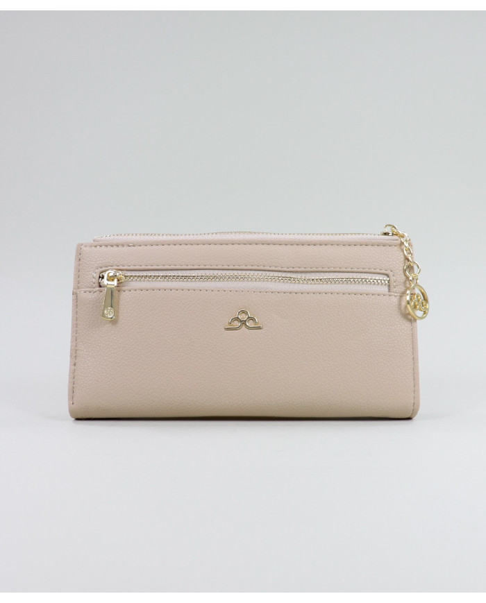Wallet Lady Beige con cierre frontal