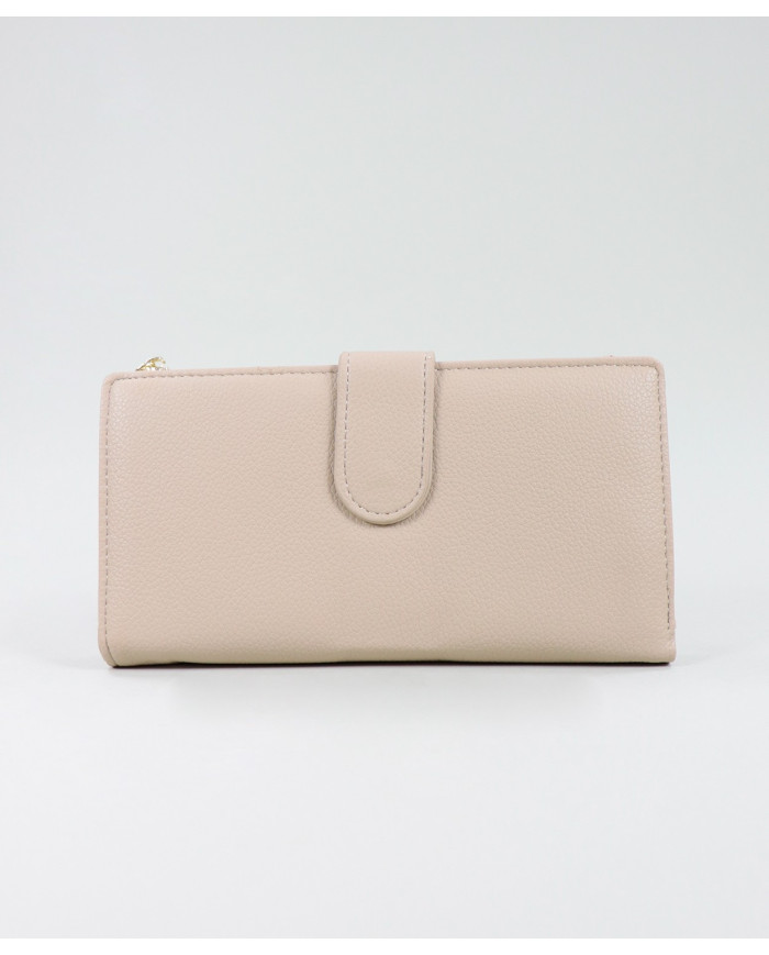 Wallet Lady Beige con cierre frontal