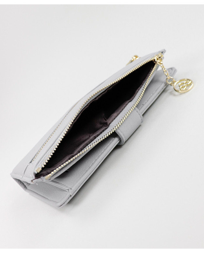 Women's Gray Wallet with Front Clasp