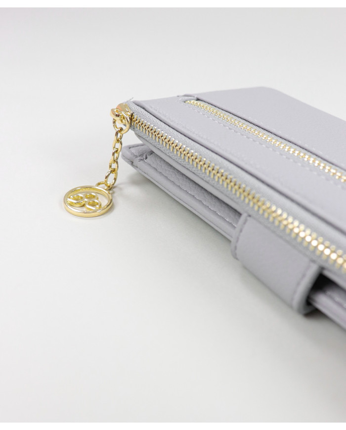 Women's Gray Wallet with Front Clasp