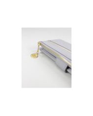 Carteira Cinza de Senhora com Fecho Frontal