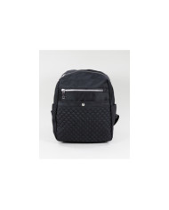 Damas Black Backpack con patrón de costura