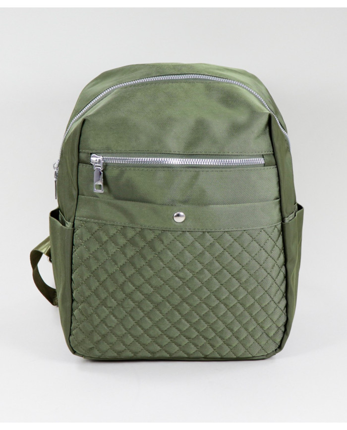 Mochila de señoras Kaki con patrón de costura