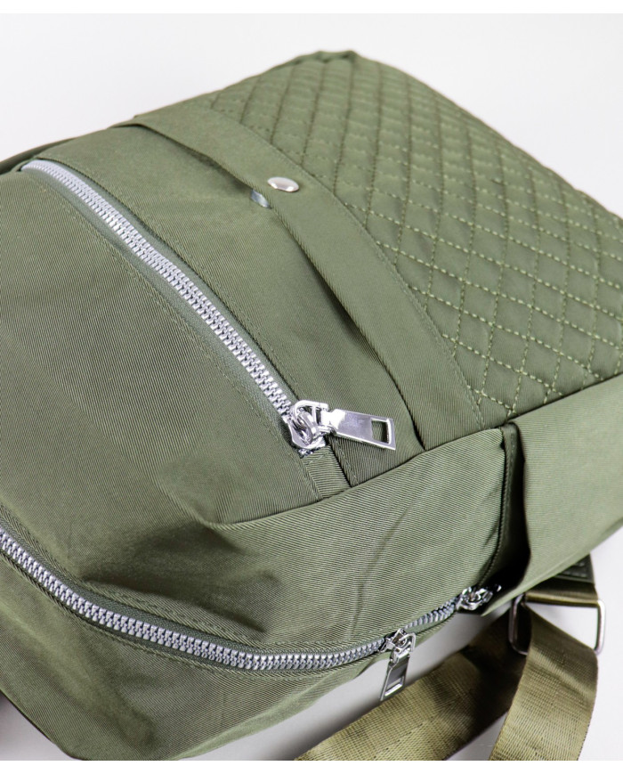 Mochila de señoras Kaki con patrón de costura