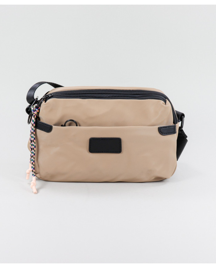 Women's Taupe Bag of Various Clasps in Nylon