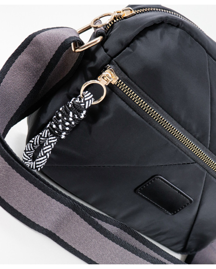 Lady's Black Mala with Wide Strap