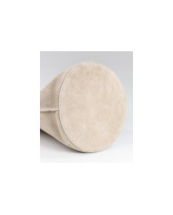 Mala Bucket Redonda Taupe em Pele