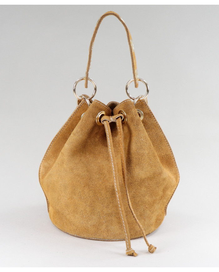 Round Bucket Mala Camel in Skin