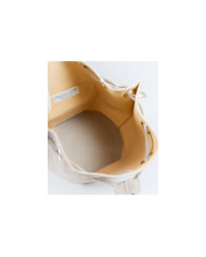 Redonda Bolso de bolsillo Taupe en piel